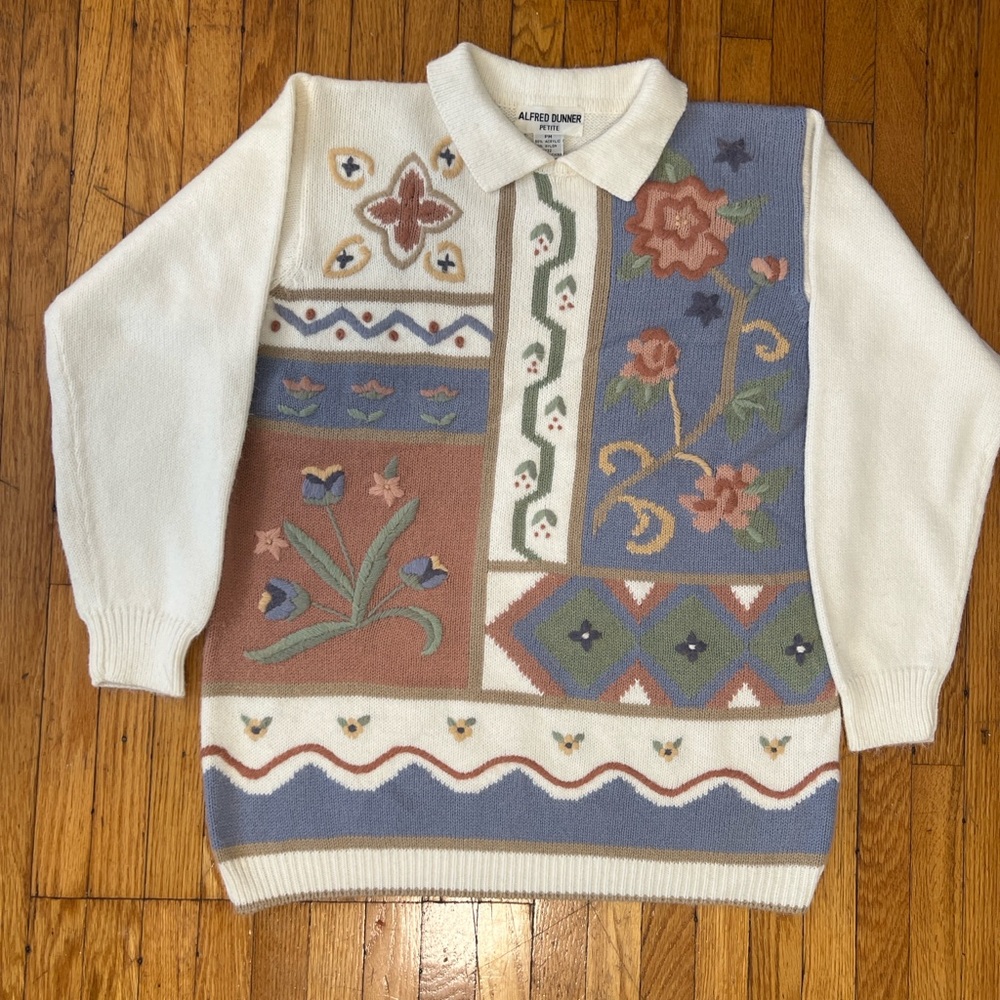 Alfred Dunner Petite Floral Sweater